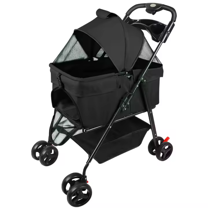 Cochecito plegable para perros y gatos, carrito extraíble para perros - 1