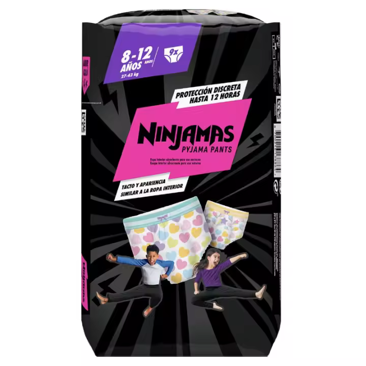 Dodot Ninjamas Carry Pack CorazonTalla 7, 8 pack mensual de 9 a 10 pañales - 1