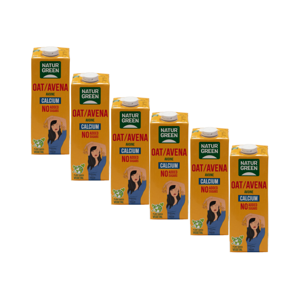 Pack 6x NaturGreen Oat/Avena Sin Azúcares Añadidos Calcio 1 L