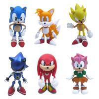 Nuevo Set De 6 Figuras Pequeñas De Sonic Mini Juguete De PVC Características De Echidna Sombrilla Y Cola Para Niños Regalo De Cumpleaños Modelo De Animal 5-6cm - details 3