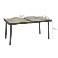 Mesa de Jardín Mesa de Balcón 145x85 cm Mesa de Comedor para 6, aspecto Madera y Estructura de Maple Gris Jardín y Terraza - details 6