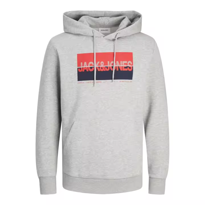 Jack & Jones Sudadera con Capucha Hombre Muy Suave y Cálida Logo estampado Otoño Invierno - 1