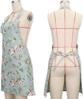Paquete de 2 delantales de cocina para mujer, delantales florales ajustables, delantal de chef, delantal de cocina con bolsillos grandes - details 2