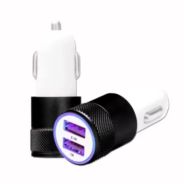 Negro Cargador de encendedor de cigarrillos USB Puertos duales Ultra-rápido USB X2 Cargador de coche 12-24V para Honor Magic5 Negro - 1