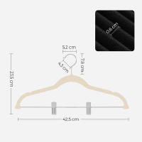 Aicasa - Percha Terciopelo beige con Pinzas，con Clips Ajustables Antideslizantes y Resistentes，Perchas para Ropa，Chaquetas, Abrigos, Vestidos, Pantalones o Blusas - details 0