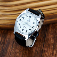 Reloj Mecánico Para Hombre Shanghai 7120 De 36mm Vintage Con Corrección De Agua 3Bar Cuarzo Arábigo Acero Inoxidable Y Correa De Cuero - details 3