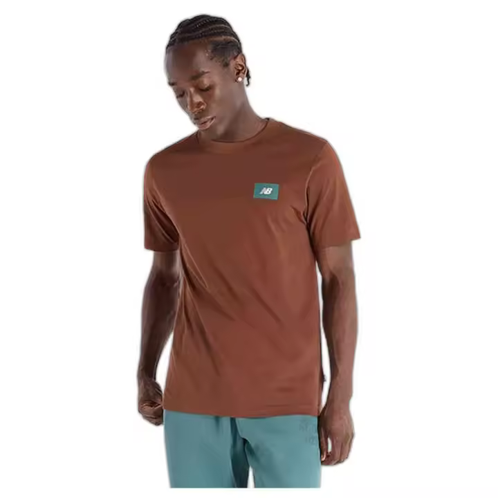 Camiseta de Manga Corta New Balance Mt41584_Rok para hombre en color marron - 1