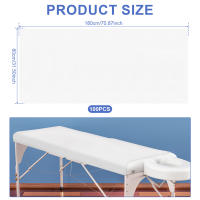 100Pcs Sábanas Desechables 80x180cm Cubierta De Masaje De Spa No Tejida Transpirable Y Cómoda Para Salon Y Hotel Viajes - details 1