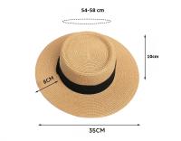 Sombrero De Paja Panamá Plegable Para Mujer Con Gran Amano Sombrero De Playa Protección Solar De Verano Unisex - details 1