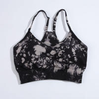 CHRLEISURE Sujetador Deportivo Para Mujer Con Almohadillas De Pecho Estilo Atacado Tejido Elástico Vestido De Gimnasio Transpirable Top De Entrenamiento - details 6