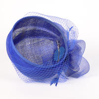 Sombrero De Fiesta Elegante En Rojo Sinamay Para Mujer Con Pluma Y Velo Para Boda Iglesia Cóctel Té Sombrero Derby Formal - details 18
