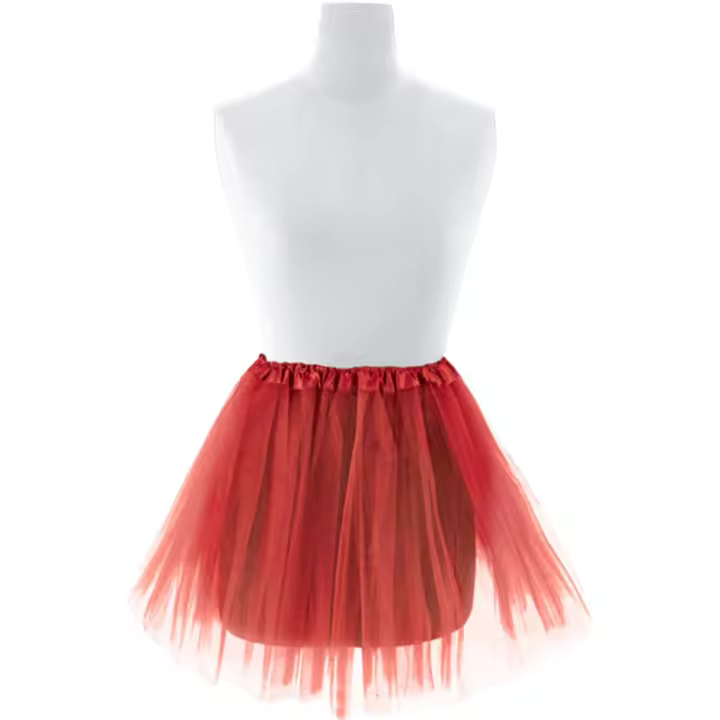 Festëën® Falda elástica rojo - Tutú  Talla adulto (40cm) e infantil (30cm)  Complemento fiesta, carnaval, halloween - Festëën® - 1