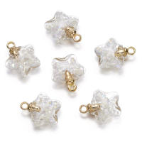 10Pcs Bolas De Sándwich Luminoso 17x19mm Estrella De Cinco Puntos Encantos Colgantes Para Collar Y Aretes Hechos De Vidrio Para Creación De Joyería DIY - details 6