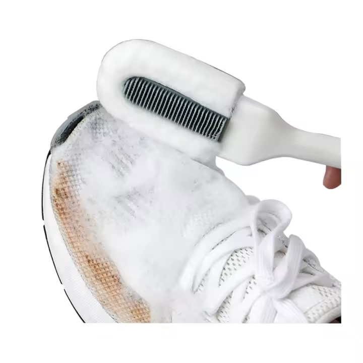 Cepillo de limpieza profesional para zapatos, cepillo para limpiar zapatos con cerdas suaves que se puede colgar (blanco) - 1