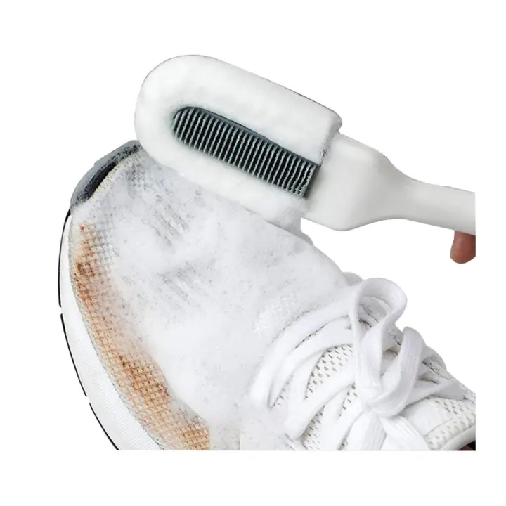 Cepillo de limpieza profesional para zapatos, cepillo para limpiar zapatos con cerdas suaves que se puede colgar (blanco) - 1