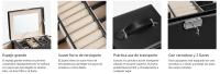 SONGMICS Caja Joyero de 4 Niveles, Caja para Joyas con Asa, 3 Cajones, Espejo, Cerradura, para Viajar, Estilo Moderno, Regalo para Seres Queridos, Blanco Clásico/Negro Clásico/Verde Retro - details 2