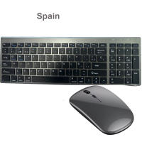 Teclado Y Ratón Inalámbricos Gris Bluetooth 5.0 Y 2.4G Recargables Tamaño Completo Para Portátil Compatible Con USB Y PS/2 - details 0