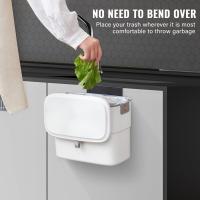 Cubo de basura Colgante de 1,8 galones con tapa, Cubo de basura de Puerta montado en la comparación para 7 litros de armarario de Cocina, Cubo de basura Pequeño Debajo del fregadero para Armario, Baño - details 9