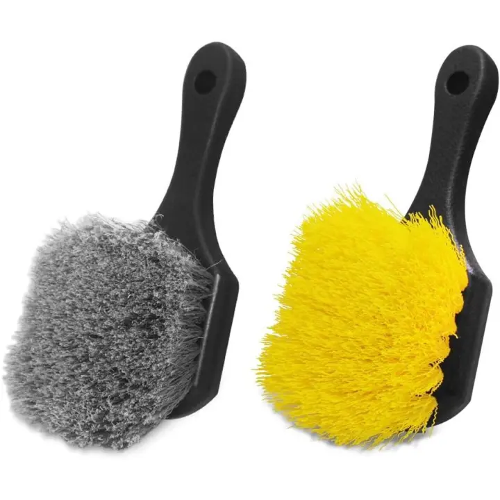 Juego de 2 cepillos de Limpieza para Ruedas y neumáticos para Coche, cepillos de Ruedas para Limpiar Ruedas, Kit de cepillos de Limpieza de Ruedas automáticas - 1