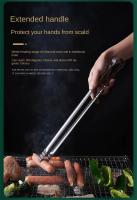 Pinza Para Barbacoa Extra Larga De 45cm En Acero Inoxidable Herramienta Antideslizante Para Cocinar Al Aire Libre Y Camping - details 4