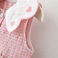 Vestido De Verano Para Niñas 2 Piezas Sin Mangas Con Cuello En Forma De Corazón De Encaje Vestido De Algodón Con Botones Estilo Casual A-Line Talla Verdadera - details 7