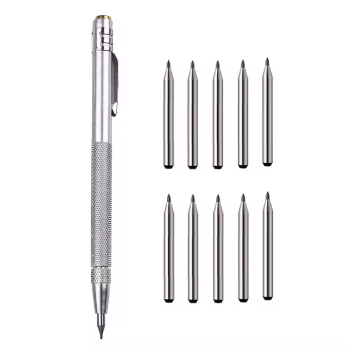 11PCS Lápiz De Grabado De Aleación De Carbonato Para Metal Madera Vidrio Azulejos Herramientas Manuales De Carpintería Y Metalurgia - 1