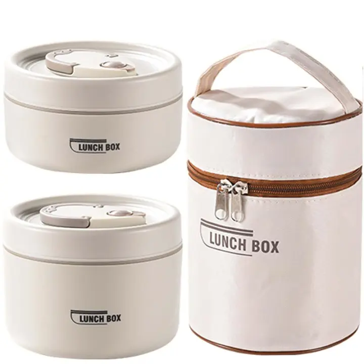 Juego De Contenedor Almuerzo Portátil Aislado Con Acero Inoxidable Para Adultos, Caja Bento Piletas Térmicas a Prueba De Fugas - 1