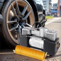 Compresor de Aire Eléctrico 12V 150PSI Doble Cilindro, Inflador Automático con Manómetro, Portátil Metal Resistente para Coche/Moto/SUV Neumáticos - details 2