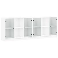 vidaXL Estantería con puertas madera de ingeniería 204x37x75 cm Blanco, Negro, Roble Sonoma Mueble Almacenaje Estantería para Oficina, Estudio, Dormitorio Estantería/Librería/ mueble de Almacenamiento - details 0