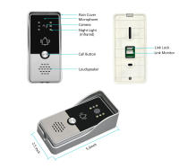 Sistema de intercomunicación de vídeo con cable, cámara de puerta, timbre, Kits de teléfono para casa, Villa, apartamento - details 7