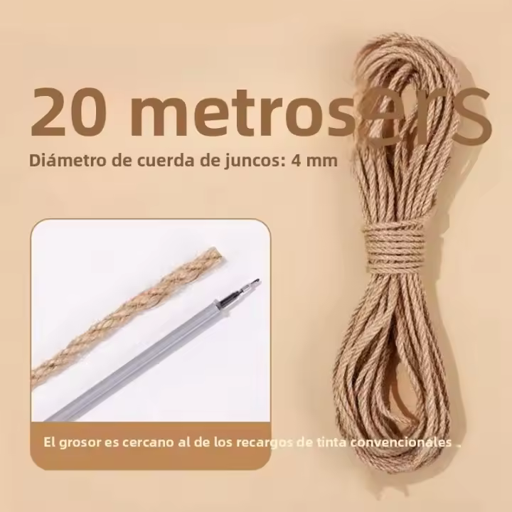 Cuerda De Sisal Natural Para Gatos 20/50M 4/6/8MM Herramienta Para Artesanía DIY Protector De Muebles Antirrascas Poste De Rasguño Arbolito De Gatos - 1