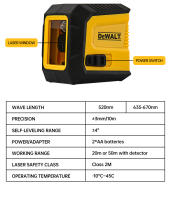 Nivel Láser Mini DEWALT 2-Línea Horizontal Y Vertical Luz Verde Alta Precisión Herramienta Portátil Auto-Nivelada Para Bricolaje Y Jardín - details 9