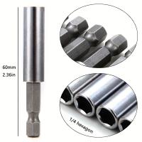 ZEXEF Set De 10 Piezas De Extensión Para Destornillador Magnético 60mm Con Soporte De Punta Y Adaptador De Broca De 1/4 Pulgada Hexagonal Color Plateado - details 3