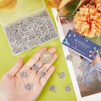 120pcs Encantos Escoceses De Espiga De Trigo Encanto Redondo Plano Con Flor Estilo Tibetano Aleación De Metal Accesorios De Joyería - details 2