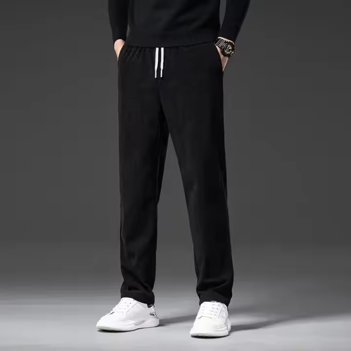 Pantalones Casuales De Corduroy Para Hombre Corte Recto Moda Negocios Verano Otoño Ajuste Regular Ropa Maleza - 1