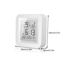 Sensor De Temperatura Y Humedad WiFi Tuya Para Hogar Inteligente Compatibilidad Con Alexa Y Google Assistant Termómetro Higrómetro Digital Soporte Vertical Y Horizontal - details 7