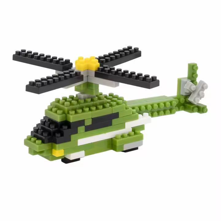 PLAYZOCO Bloques de construcción diseño Helicóptero, Kit de construcción de vehiculo Helicóptero, Set de Bloques Helicóptero Militar, Juguetes de construcción, Juguetes Aprendizaje, A Partir de 8 años - 1