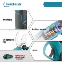 tijeras de podar eléctricas sin escobillas, podadora de árboles frutales, bonsái, recargable, 2 engranajes, bateríaFor  Makita de 18V, 30mm， tijeras,Con pantalla digital - details 6
