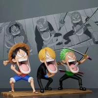 Figura De Acción One Piece 15cm Luffy Sanji Roronoa Zoro Trio Famoso En PVC Juguete De Anime Para Coleccionistas Adultos - details 0