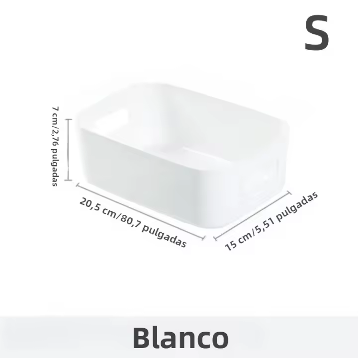 Cesta De Almacenamiento Rectangular Tres Tamaños Caja De Almacenamiento Portátil Adecuada Para Cocina Dormitorio Oficina Material Ecológico Plástico PP - 1
