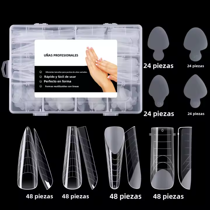 Duet System Set De Formas Duplicadas Para Manicura Francesa Stickers De Uñas De Silicona Reutilizables Para Artesanía De Uñas - 1