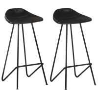 vidaXL Taburetes de cocina 2 unidades cuero auténtico en color Marrón claro/Marrón/Negro | cómodas modernas ergonómicas para comedor cocina salón hogar - details 2