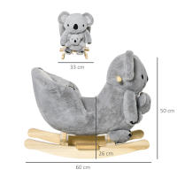 HOMCOM Caballito Balancín Infantil en Forma de Koala con Títere para Bebés 18-36 Meses con Sonido Cinturón de Seguridad y Reposapiés 60x33x50 cm Gris - details 2