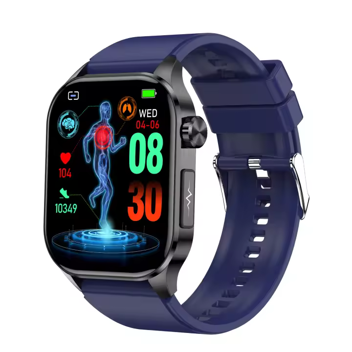 monitorización multi-deporte bluetooth pantalla ET580 smartwatch llamada AMOLED ECG glucosa en sangre frecuencia cardíaca temperatura - 1