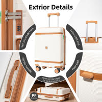 S7 STAR Juego de 2 maletas de viaje, Báscula de equipaje, Carcasa Ligera de PP, Asa con bloqueo a 3 alturas,Maleta grande, mediana y de cabina con un neceser,Trolleys,Ruedas Silenciosas Giratorias, Cerraduras de combinación,Equipaje de Bodega - details 5