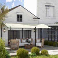Pérgola gazebo con Techo, gazebo Toldo impermeable, gazebo de Jardín Independiente gazebo Toldo Terraza Jardín Protección solar aprox. 3x5x2,5 m crema Blanco - details 5