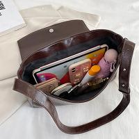 Nueva Bandolera Grande Retro Para Mujer 2025 Con Capacidad Alta Y Textura Estilo De Comercio Diario Tamaño Grande Color Marrón Oscuro Y Negro - details 42