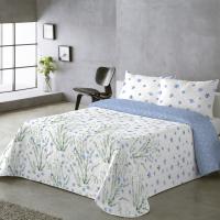 UNIFABRIC HOME TEXTIL Colcha Bouti Primavera Verano Reversible Color Azul Mod.VARELIA Cama 90 ,105,135 y 150  Ligeras y Suaves ,Incluye fundas de cojín,Termosellada No hace bolitas y facil planchado - details 0
