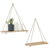 Estante De Pared De Madera Con Soporte Para Macetas Y Silla De Correa Decoración Nórdica Moderna Para El Hogar Diseño Simple Montaje En Pared - details 0