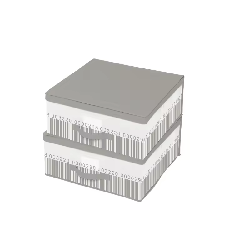 Cajas de almacenamiento de tela con tapa, Cosatto, 45 x 45 x 20 cm. 2 cajas para guardar ropa en el armario. - 1